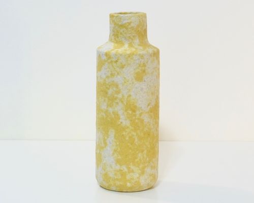 Bottle PAPIER MACHÉ, yellow marble