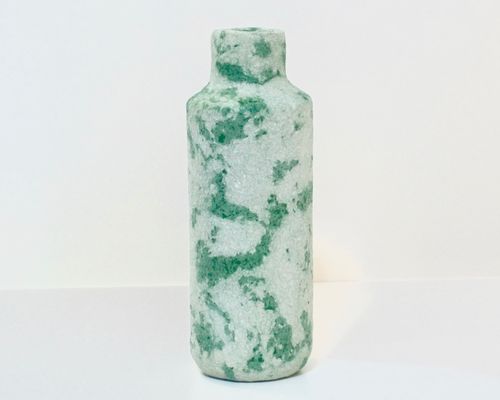 Bottle PAPIER MACHÉ, green marble