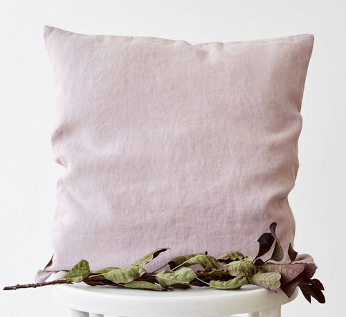 LINEN TALES linen cushion cover, pink lavender