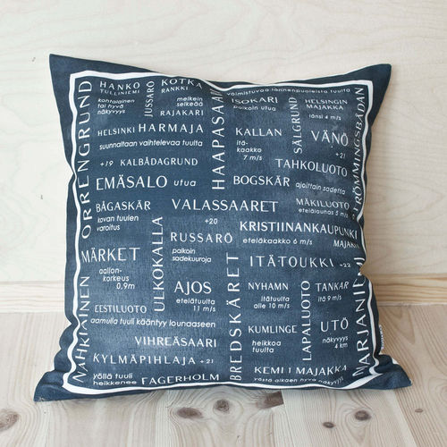 Cushion cover WEATHER FORECAST blue-grey